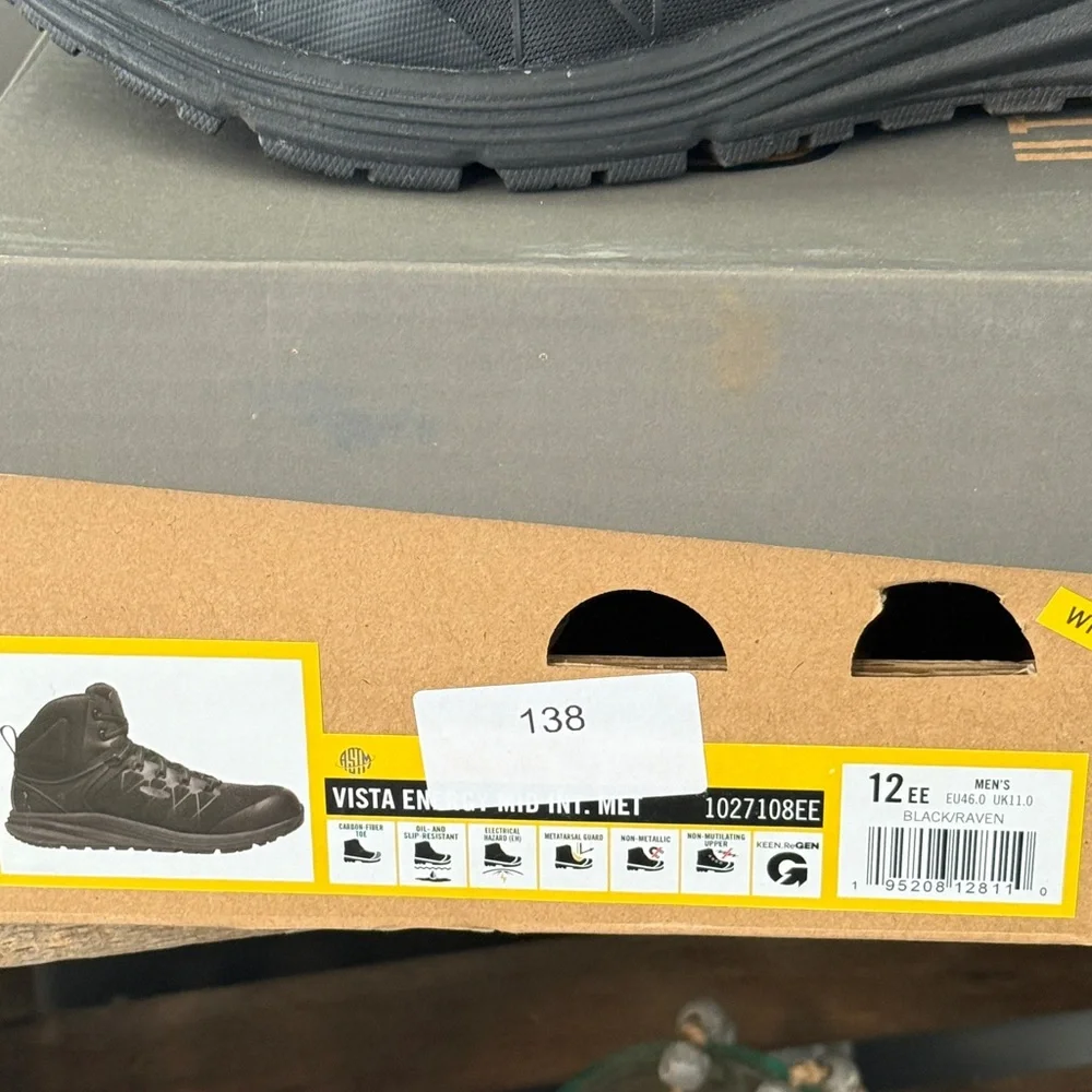 KEEN men vista energy carbon toe boots - medium‎ in black/raven Size 12EE